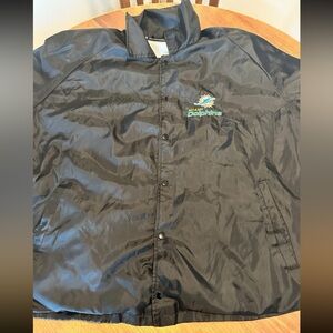 Men’s XXL Vintage Dunbrooke Miami Dolphins Black Button Up Jacket